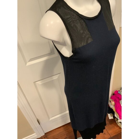 Rag & Bone Navy Blue Wool Knit Dress w/ Black Mesh Panels, Size XS - Picture 5 of 7